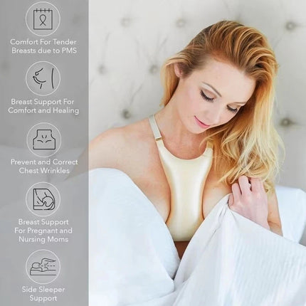 Hypoallergenic Anti-Wrinkle Sleep Pads & Breast Support Pillow for Side Sleepers