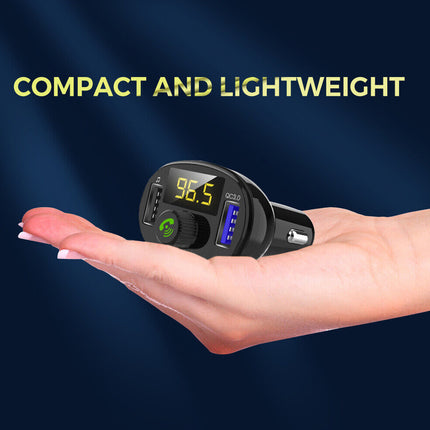 Bluetooth 5.0 FM Transmitter for Car | Wireless Radio Adapter & Dual USB Charger