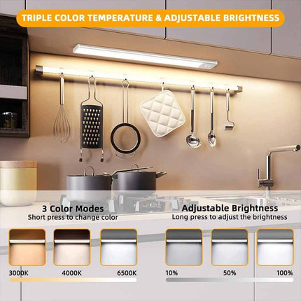 LED PIR Motion Sensor Strip Light Magnetic USB Rechargeable for Cabinet & Closet