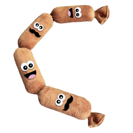 Cute Plush Sausage Squeaky Dog Toy Bite-Resistant Pet Chew Sound Toy