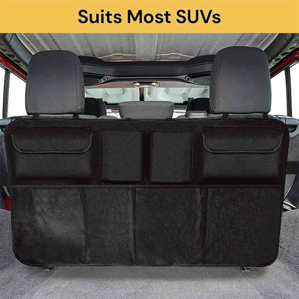 Car Back Seat Organizer with Tablet Pocket - 10-Pocket Hanging Storage for Toys, Books & Travel Essentials