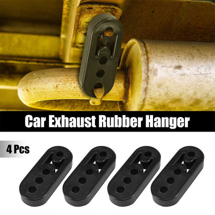 Universal Heavy Duty Exhaust Hanger Kit - 4PCS Black Rubber Pipe Mount Brackets for Car