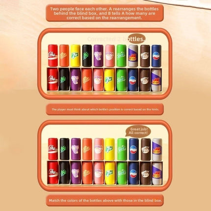 2-Player Duel Board Game: Drink Matching & Bottle Color Guess, 20PCS