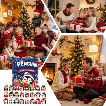 Christmas Countdown 3D Penguin Animal Figures Decor 24 Days