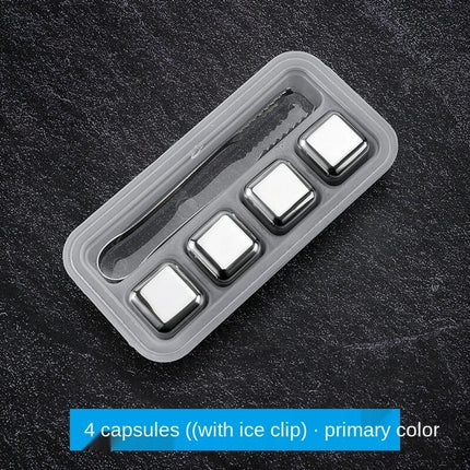 Reusable Stainless Steel Ice Cubes Chilling Rocks with Tong for Whiskey