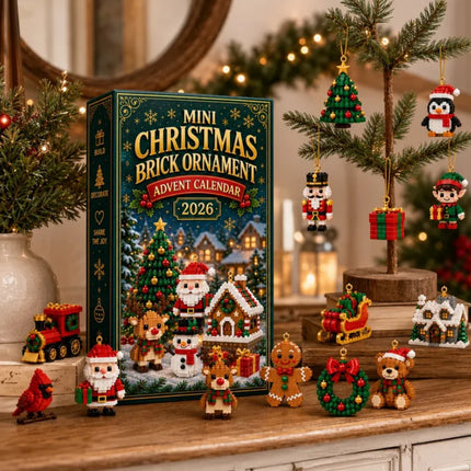 24-Day Christmas Advent Calendar Pre-Assembled Brick Ornament Blind Boxes