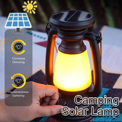 Solar & USB Rechargeable LED Camping Lantern for Tent Hiking Outdoor