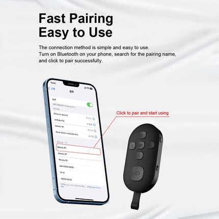 Universal Bluetooth Remote Control Shutter & Page Turner for Camera & Mobile