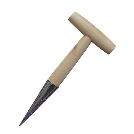 Garden Dibber Seed Bulb Sowing Planting Tool, T-Handle Carbon Steel Punch for Home Gardening