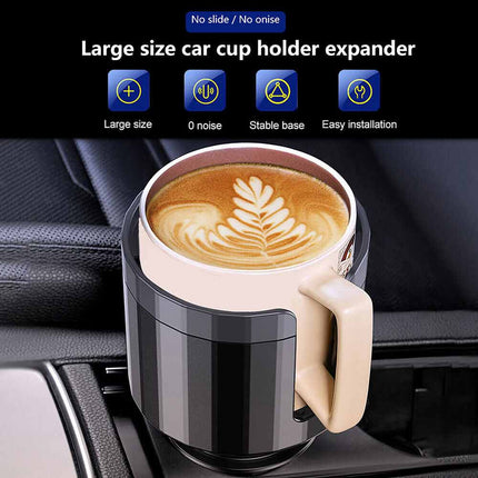 Universal Car Cup Holder Expander Adapter for Big Cups, Water Bottles & Large Drinks | Stable Fit for Diameters up to 105mm