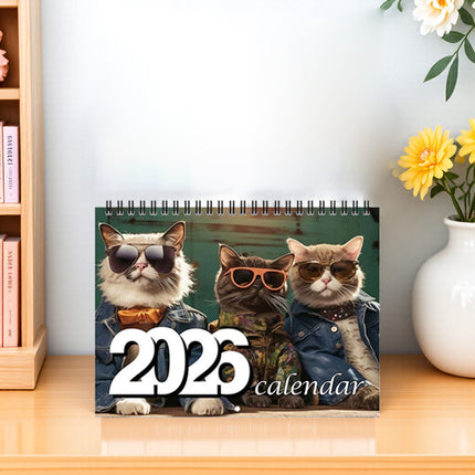 2026 Monthly Wall Calendar | Glasses Kittens & Cats Planner for Family Home Organiser