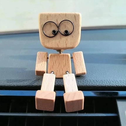 Wooden man car decoration ornament 12 emoticon accessories