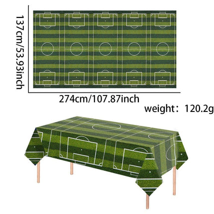 Soccer Theme Disposable Tablecloth Set of 2 for Party Background Cover