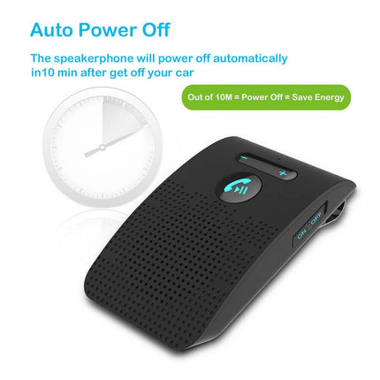 Sun Visor Bluetooth Car Kit - Wireless Handsfree Speakerphone Clip with Noise Reduction