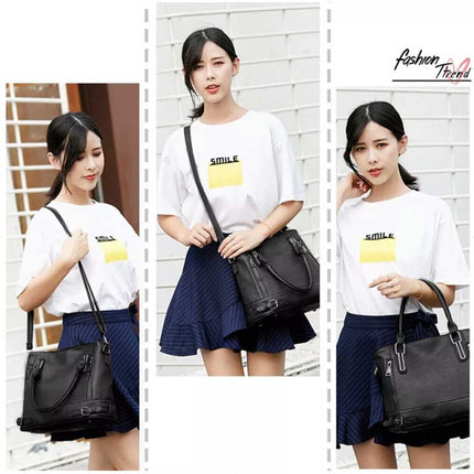 PU Leather Shoulder Tote Bag, Crossbody Purse for Women