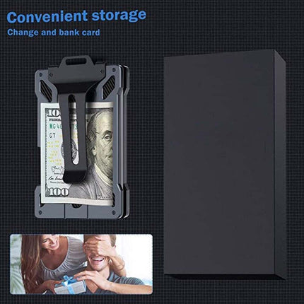 Aluminum RFID Card Holder Slim Credit ID Wallet Money Clip for Men