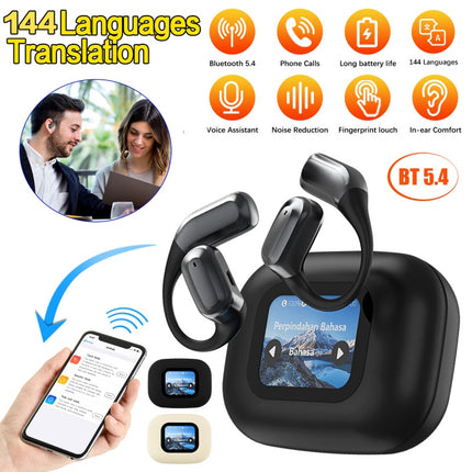 Bluetooth AI Translator Earbuds – 144+ Languages Real-Time Translate