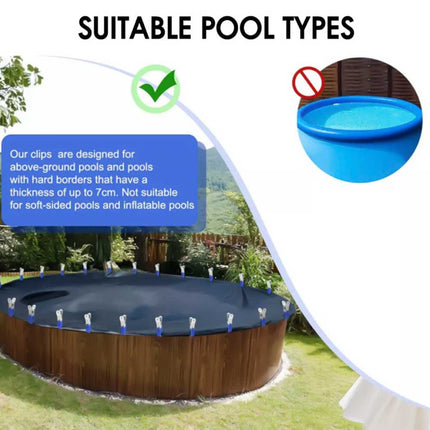 6Pcs 12CM Stainless Steel Pool Cover Clamps for Secure Fastening
