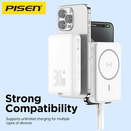 10000mAh 30W Magnetic Wireless Power Bank PD QC3.0 Fast Charging
