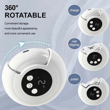 Rechargeable Electric Nail Clipper & File Safe Automatic Trimmer Cutter