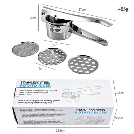 Manual Stainless Steel Juicer & Vegetable Press for Potato, Lemon, Garlic