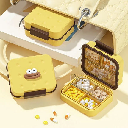 Cute Waterproof Mini 7-Compartment Pill Case for Travel Storage