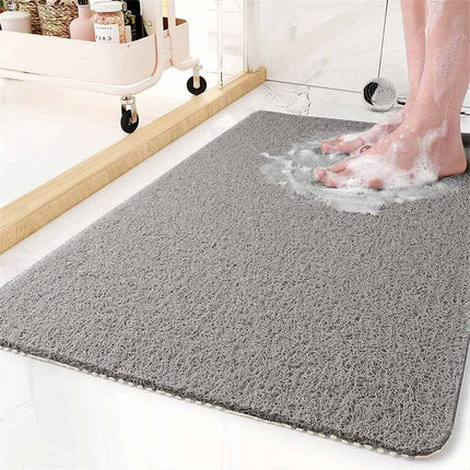 Grey Loofah Non Slip Quick Dry Bath Mat Super Absorbent Anti Mould 60x40cm