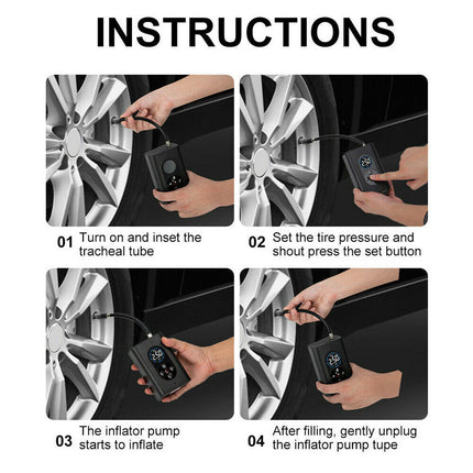 Cordless Air Pump - Portable Electric Tire Inflator for Car Tires, Bicycle, Motorcycle, Ball