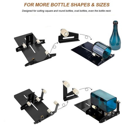 Adjustable Glass Bottle Cutter Kit with 5 Wheels Round Cutting Tool