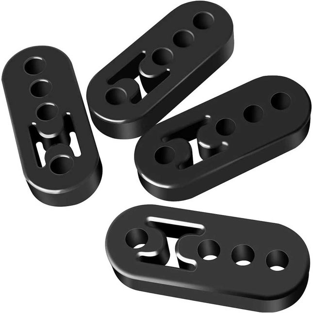Universal Heavy Duty Exhaust Hanger Kit - 4PCS Black Rubber Pipe Mount Brackets for Car