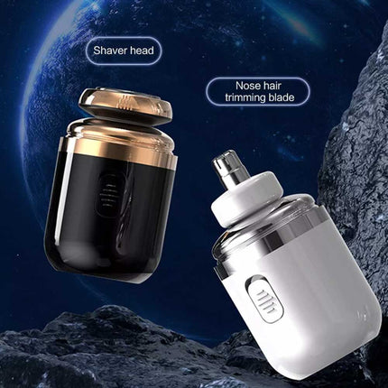 2 in 1 Mini Electric Shaver & Trimmer Portable Men's Razor Nose & Beard USB Rechargeable