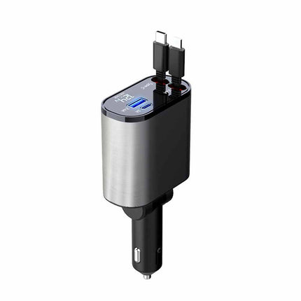 4-in-1 Universal Car Charger with Dual USB-C Ports, Fast Charging for iPhone & All Phones