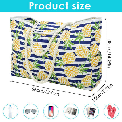 Extra Large Waterproof Beach Tote for Women with Zip for Travel Swim