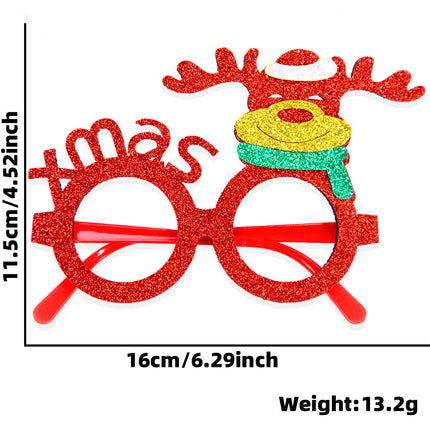 Christmas Party Glasses Snowman Reindeer Antler Frame Decoration