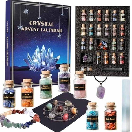 Crystal Advent Calendar 2026 Healing Gemstone 24-Day Christmas Countdown