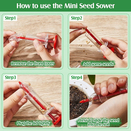 Handheld Seed Dispenser Set of 4, Manual Seeder Sower for Garden Pots & Planting