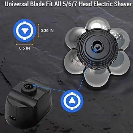 7-Blade Replacement Shaving Heads for Men Electric Razor 7D Floating Washable