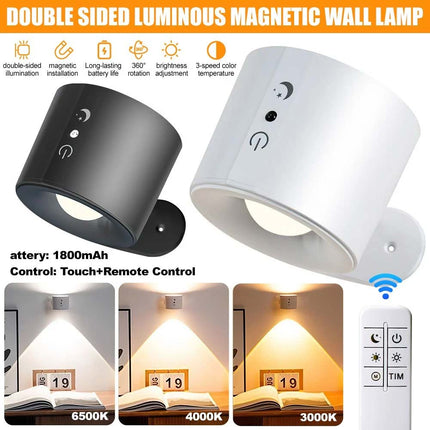 Rechargeable Magnetic LED Wall Sconce Night Lamp with Remote