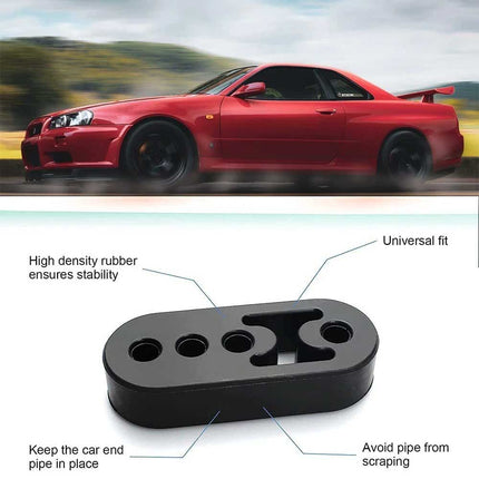 Universal Heavy Duty Exhaust Hanger Kit - 4PCS Black Rubber Pipe Mount Brackets for Car