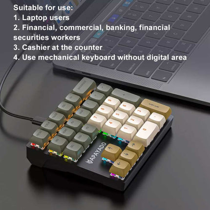 33-Key Left-Hand Mini Keyboard, PBT Keycaps, Plug & Play Keypad