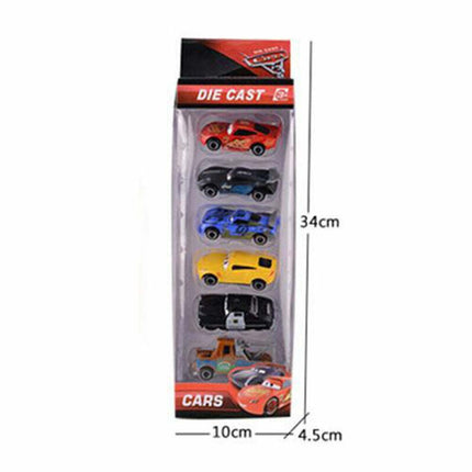 Pixar Cars DieCast Toy Collection - 6PCS Set with Lightning McQueen & Friends, Alloy Race Car Models for Kids Gift