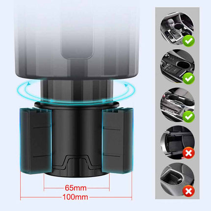 Universal Car Cup Holder Expander Adapter for Big Cups, Water Bottles & Large Drinks | Stable Fit for Diameters up to 105mm