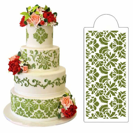 Lace Border Cake Stencil, Flower Damask Fondant Mould for Baking Decorating Tool