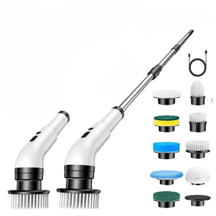 Cordless Electric Spin Scrubber with 9 Interchangeable Brush Heads for Bathroom Floor Tile Cleaning
