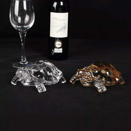 Crystal Glass Turtle Figurine Miniature Tortoise Statue Chinese Feng Shui Lucky