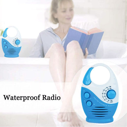 Waterproof Portable FM/AM Radio for Shower, Hanging in Bathroom