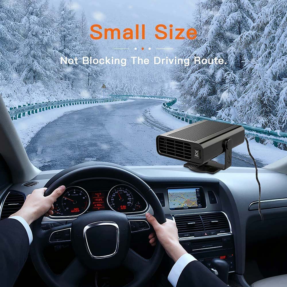 12V Portable Electric Car Heater & Defroster - Fast Windshield Defogger for Trucks, Vans, RV, Boats
