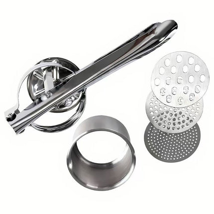 Manual Stainless Steel Juicer & Vegetable Press for Potato, Lemon, Garlic