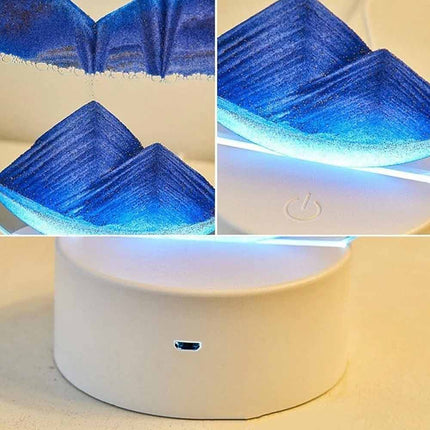 3D LED Moving Sand Table Lamp with 16 Colors Quicksand Hourglass Sea Landscape