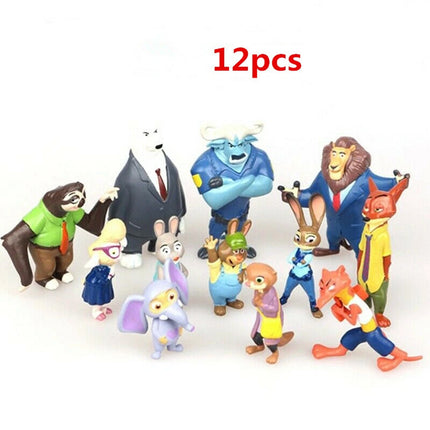 12PCS Zootopia Judy Nick Mr Big Mini PVC Figures Set